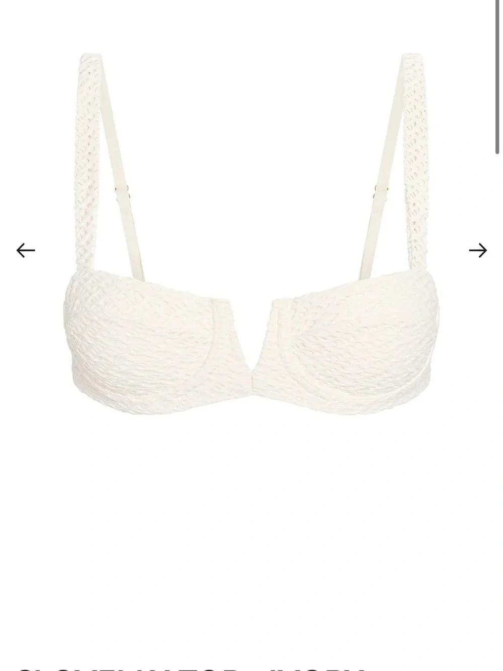 Monday Swimwear White Textured Balconette Bikini Top